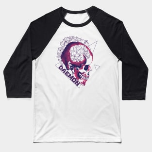 Daemon floral Skull Baseball T-Shirt